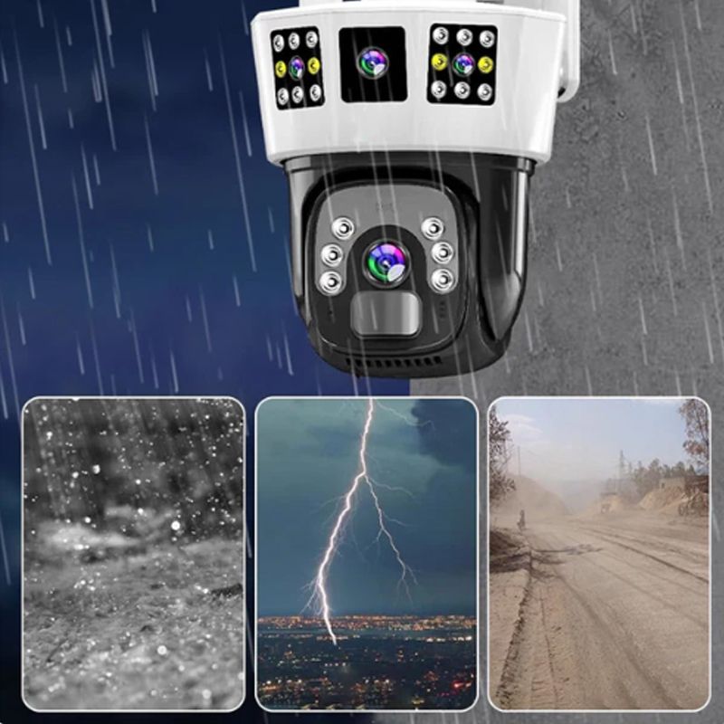 Hjemix | 🎦360° smart solovervåkingskamera med tre skjermer✨