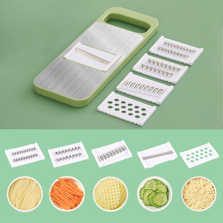 Hjemix | Multifunksjonell 7-i-1 kjøkkenhakker i rustfritt stål med håndbeskyttelse