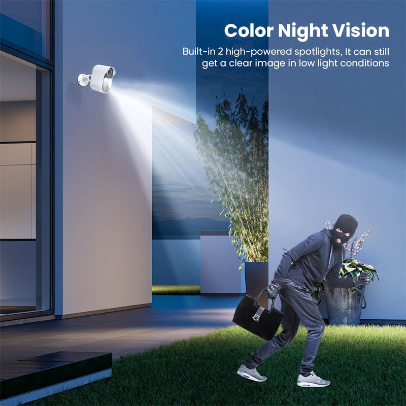 Hjemix | Solcelledrevet overvåkningskamera - trådløst WiFi IP-kamera