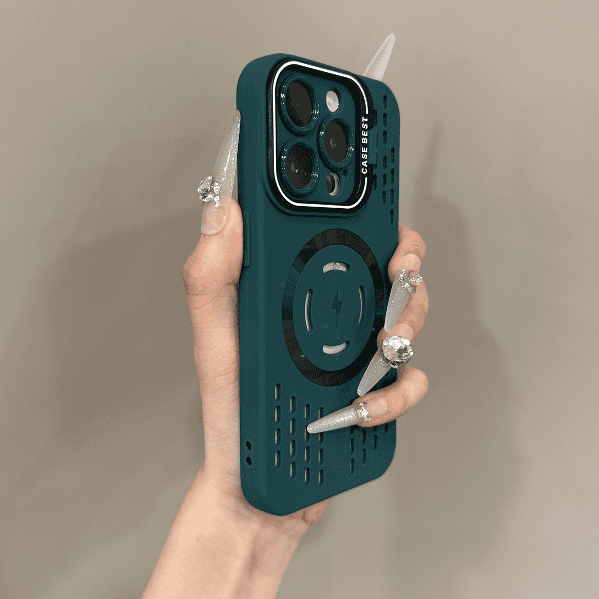 Hjemix | Sikkerhetsbeskyttelse i myk silikon med lynrask magnetisk lading Deksel for iPhone