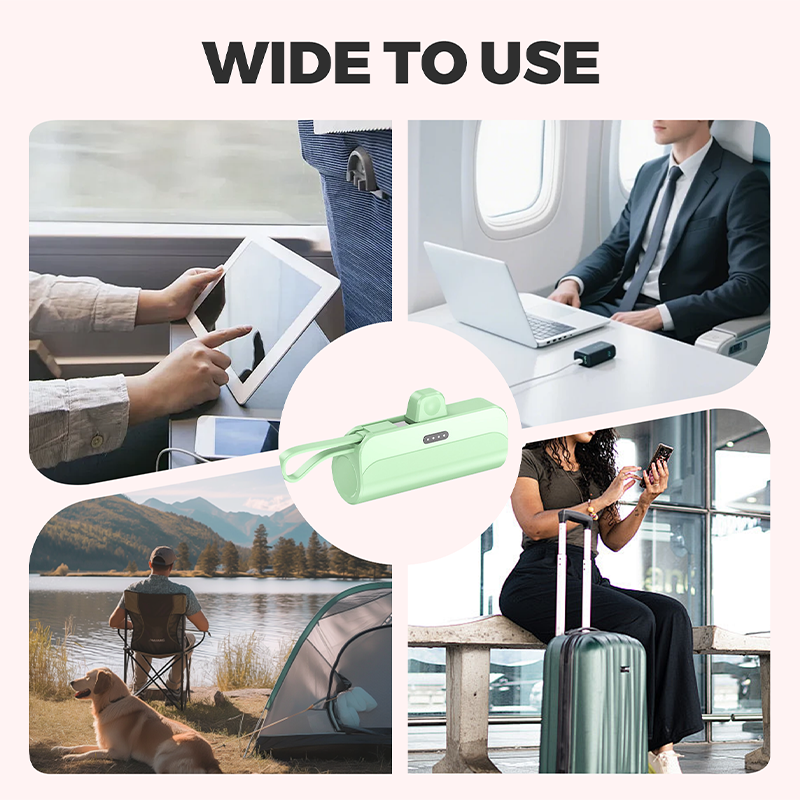 Hjemix | Bærbar Powerbank med Høy Kapasitet og Innebygde Kabler