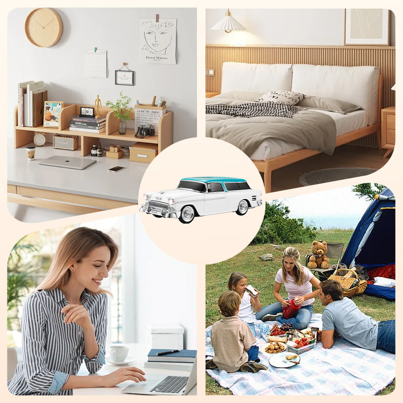 Hjemix | Trådløs Bluetooth-høyttaler i retro-bilmodell