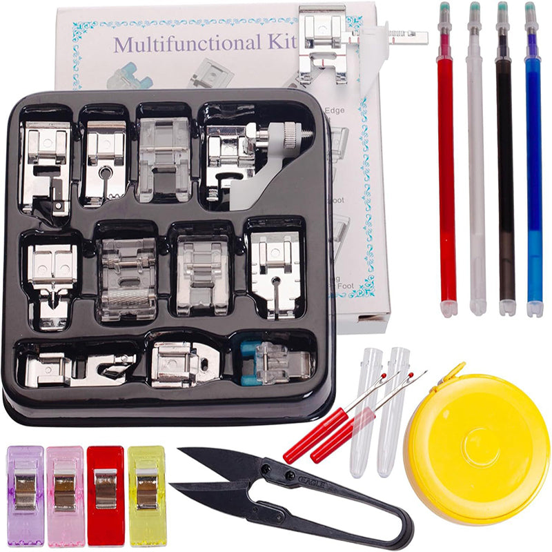 Hjemix | Slitesterkt sett med presseføtter til symaskin