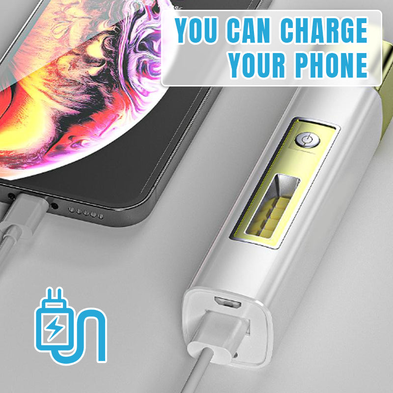 Hjemix | Mini 2-i-1 lommelykt med høy lysstyrke og powerbank