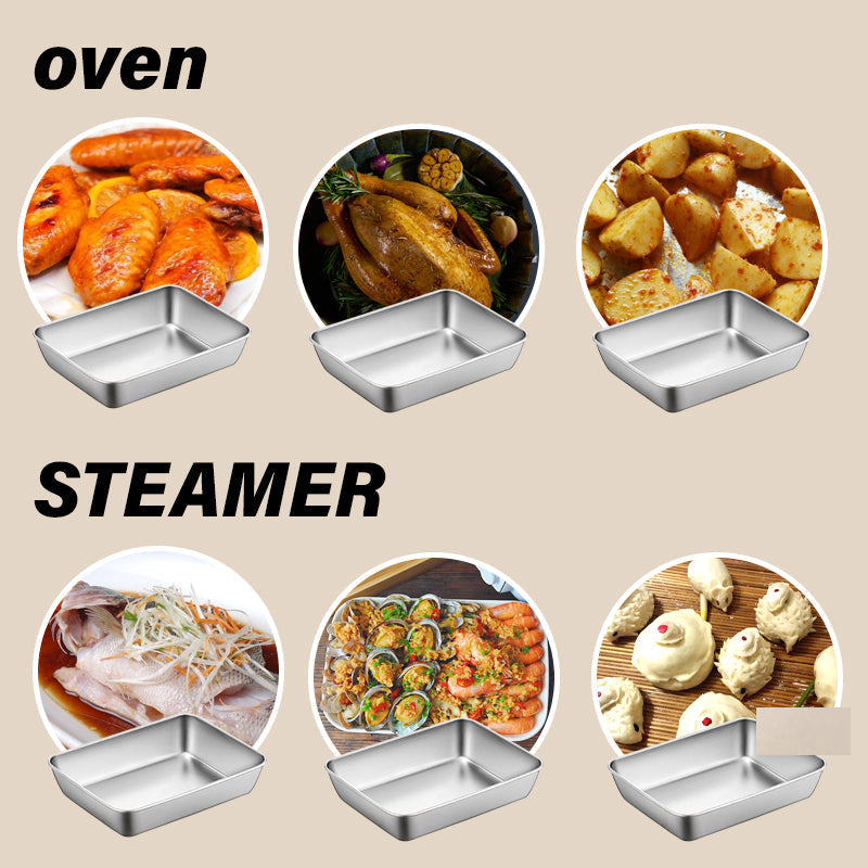 Hjemix | 🍱Rektangulær middagstallerken i rustfritt stål🍃