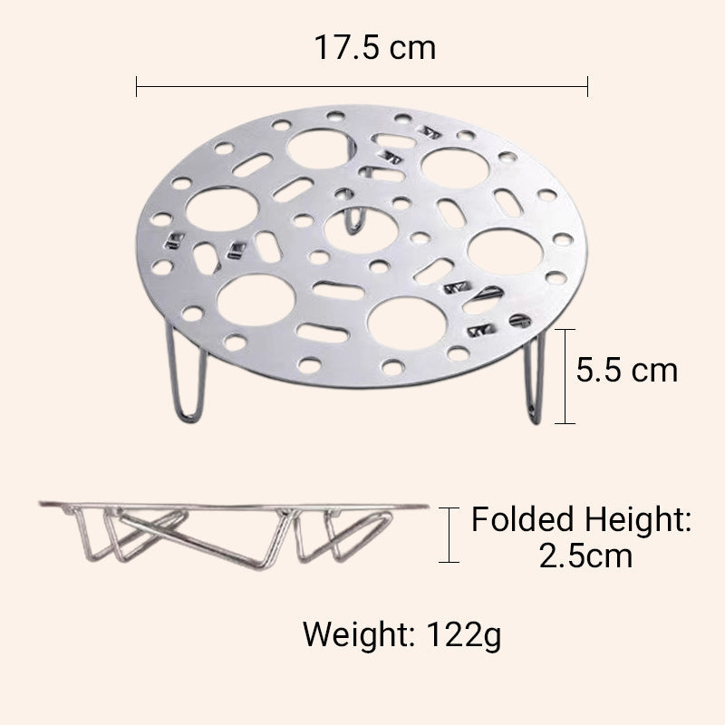 Hjemix | Sølvfarget dampkokerstativ i rustfritt stål med stativ for matlaging