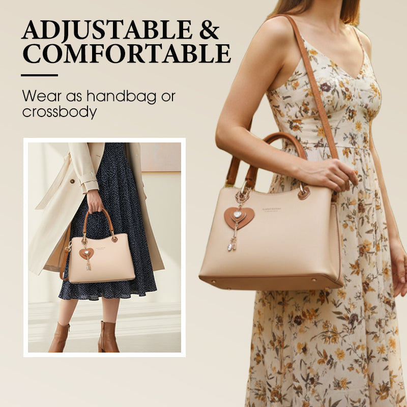 Hjemix | Elegant damesekker med glitrende hjerteanheng