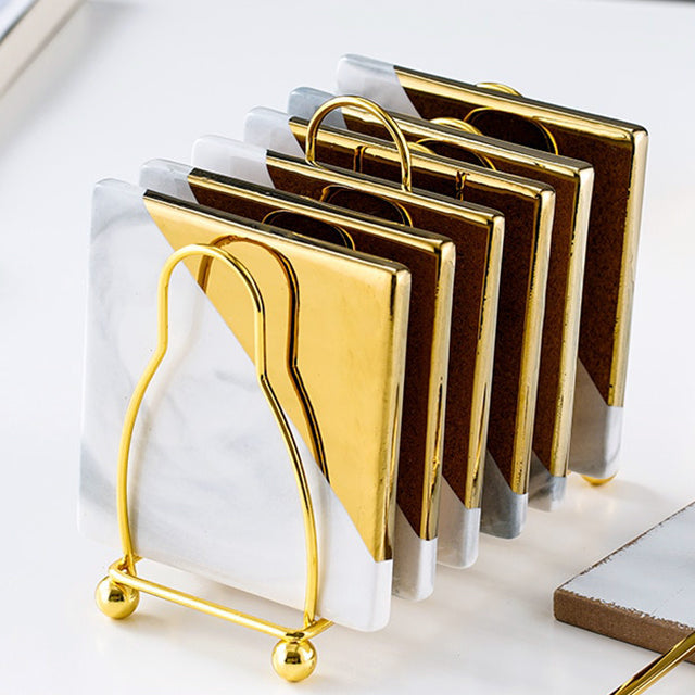 Hjemix | Marmorerte Keramiske Underlag med Stativ