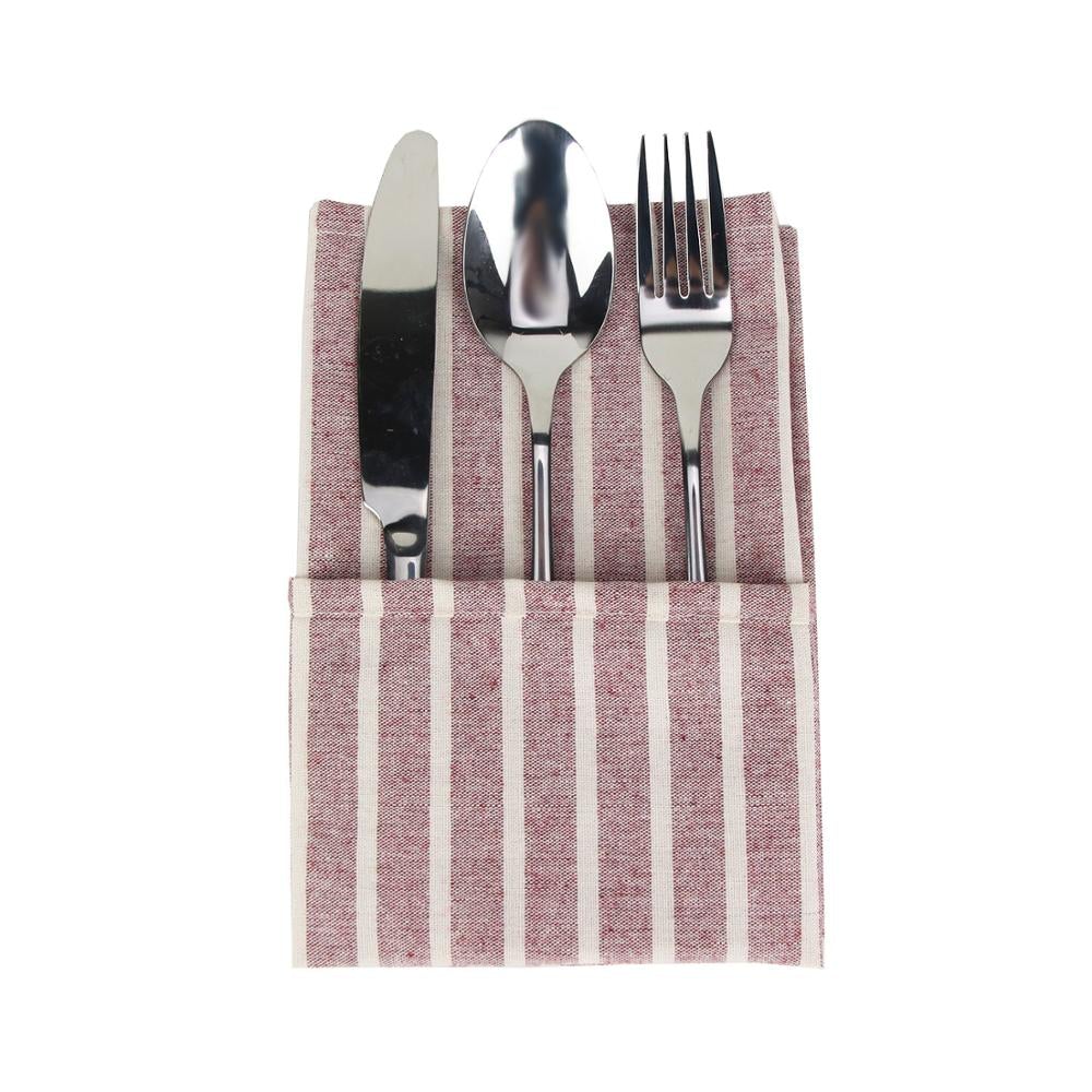 Hjemix | Stripete Stoff Servietter (Sett med 12)