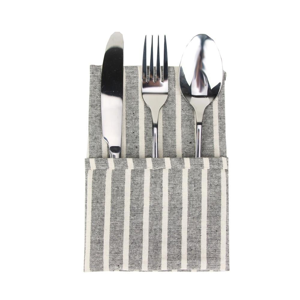 Hjemix | Stripete Stoff Servietter (Sett med 12)