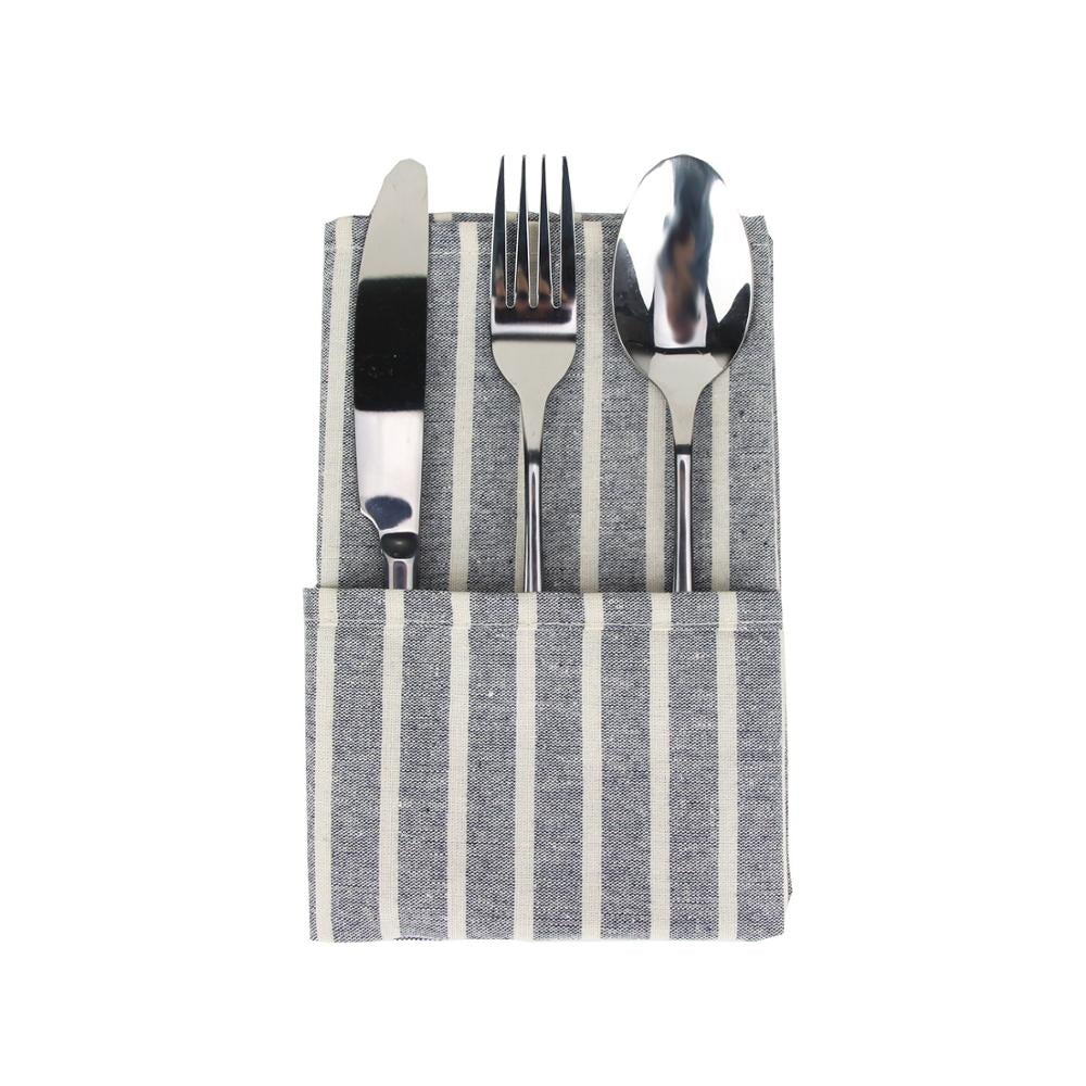 Hjemix | Stripete Stoff Servietter (Sett med 12)