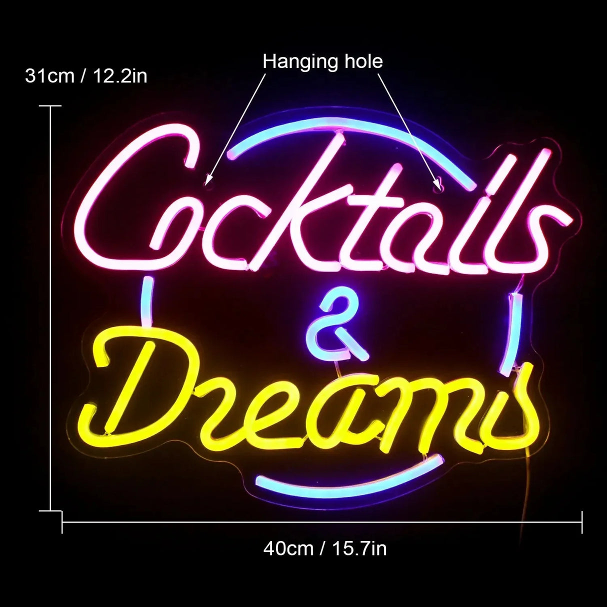 Hjemix | Livlige Cocktails & Øl LED Neon Veggskilt