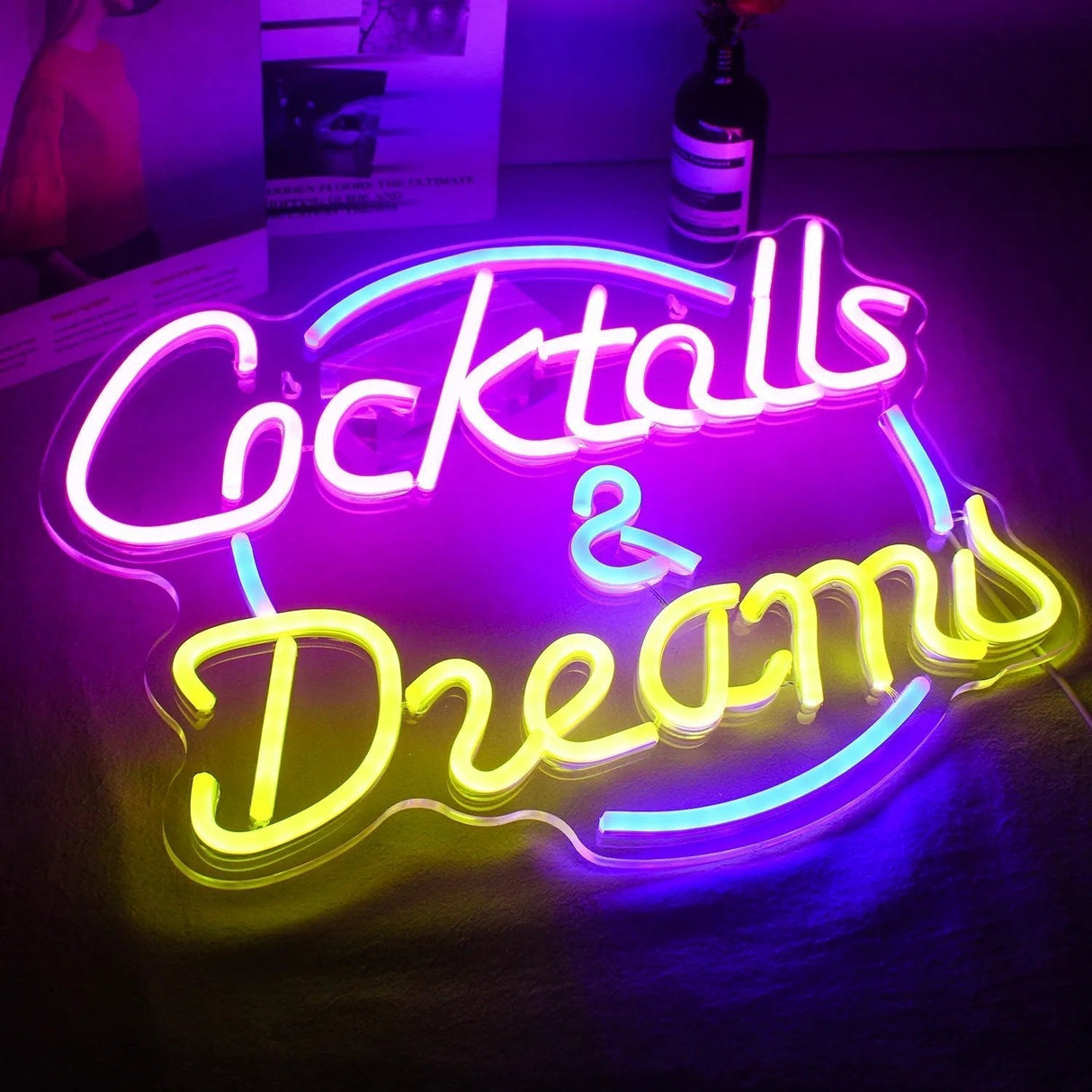 Hjemix | Livlige Cocktails & Øl LED Neon Veggskilt