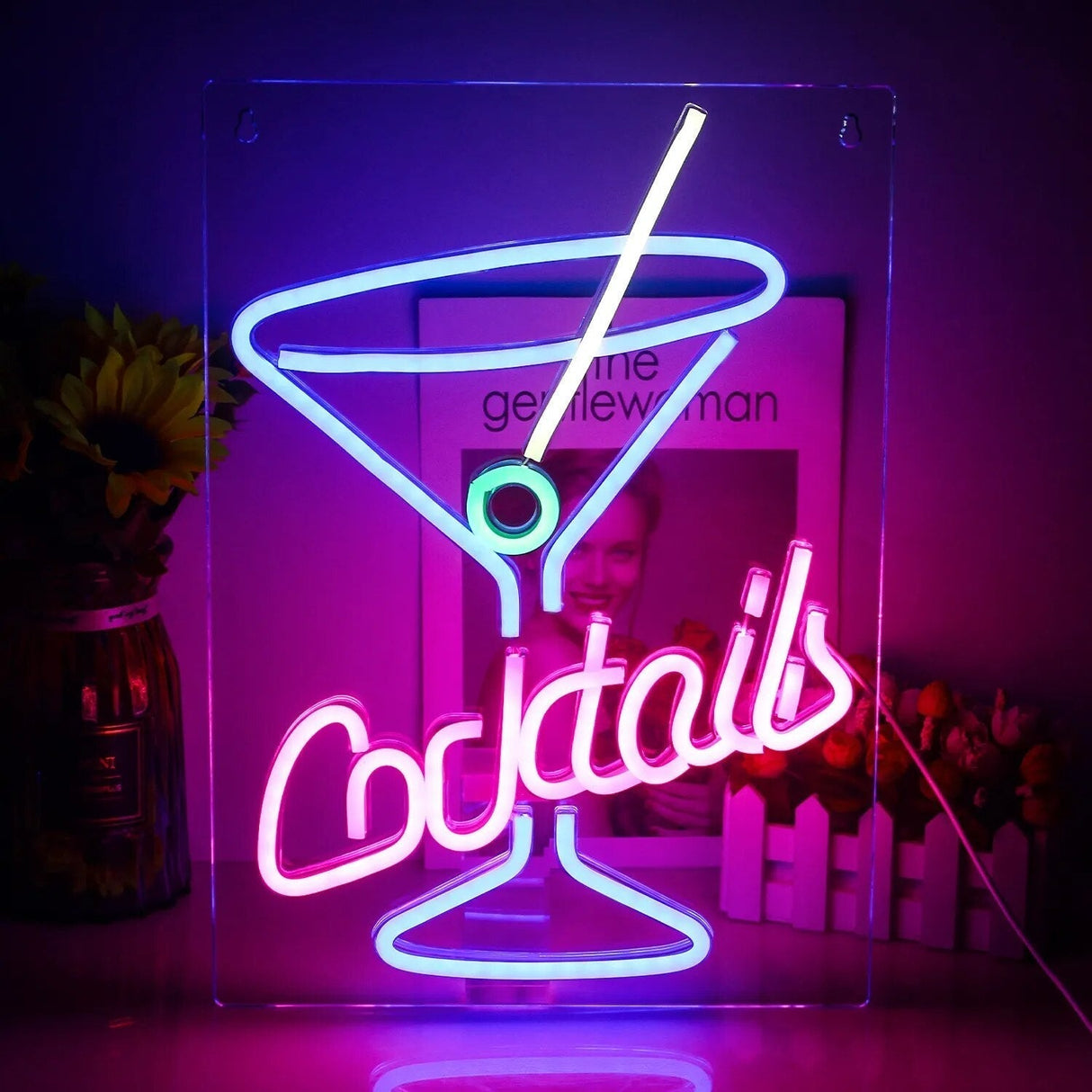 Hjemix | Livlige Cocktails & Øl LED Neon Veggskilt