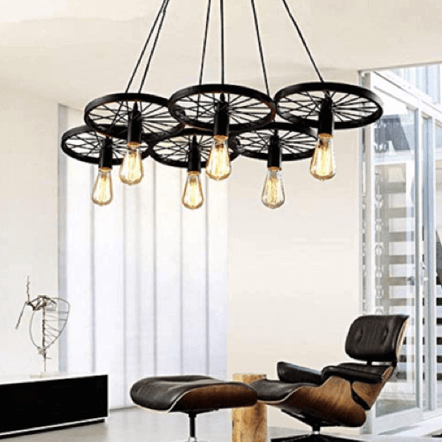 Hjemix | Retro-stil-hjul-pendel-belysning