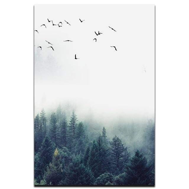 Hjemix | 3-delt Nordic Forest Landscape Veggkunst