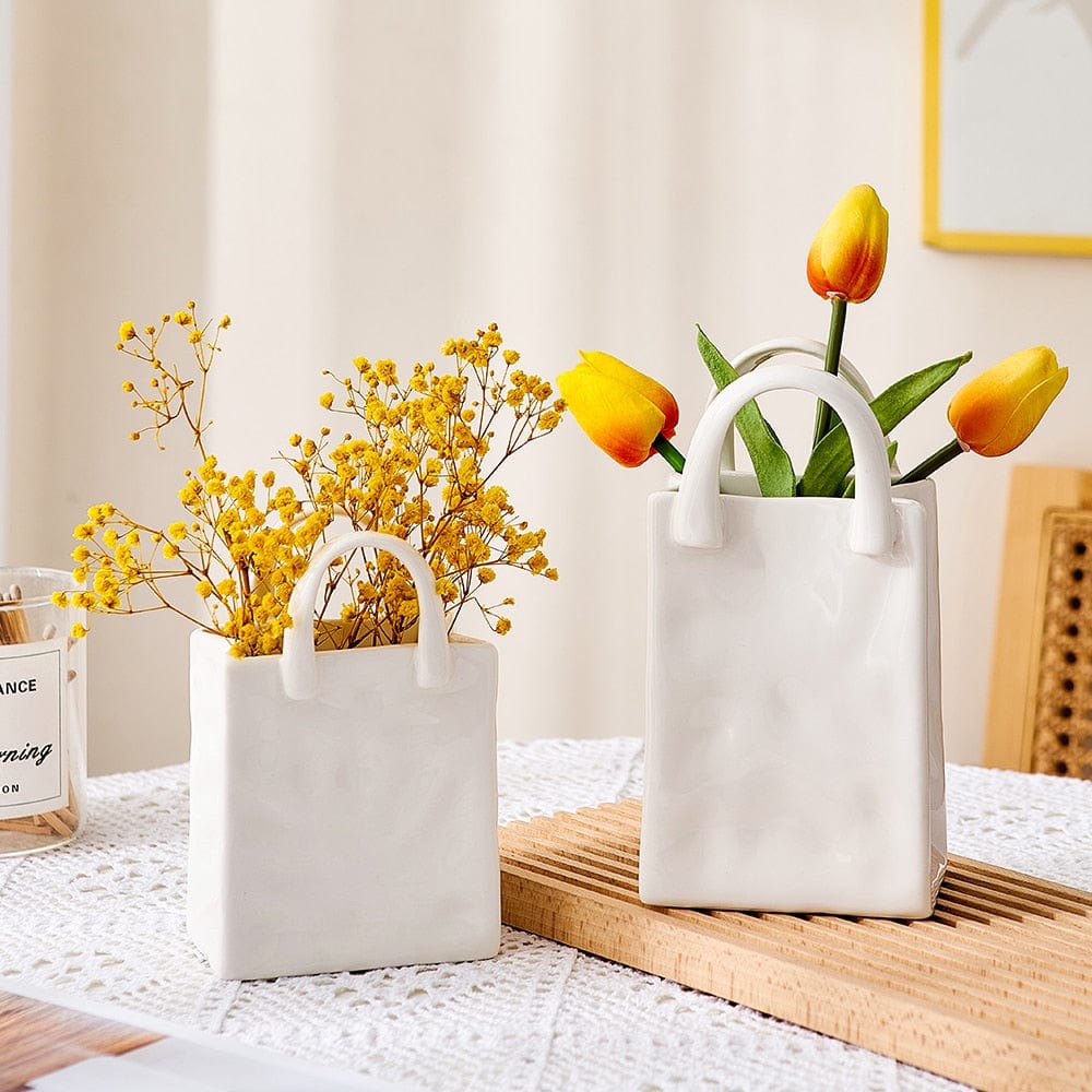 Hjemix | Hvit Bag Porselen Vase