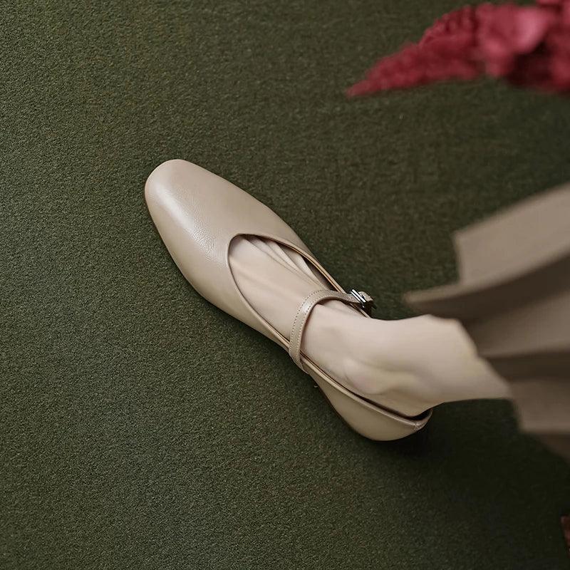 Hjemix | Fritidssko: Distinkte komfortable ballerinaer - Lær retro stil - TSS158