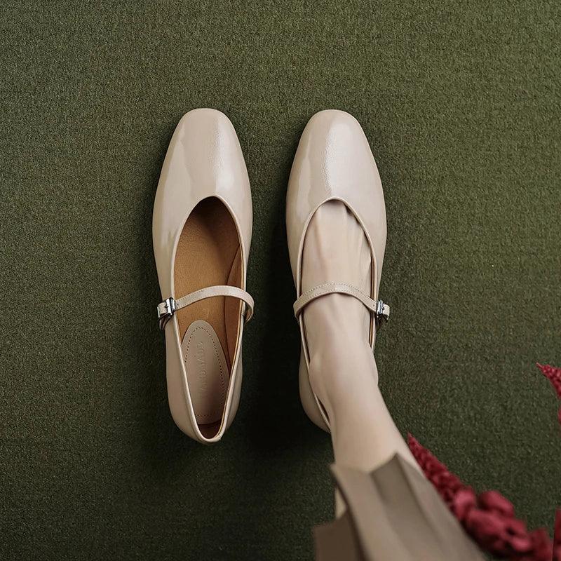 Hjemix | Fritidssko: Distinkte komfortable ballerinaer - Lær retro stil - TSS158