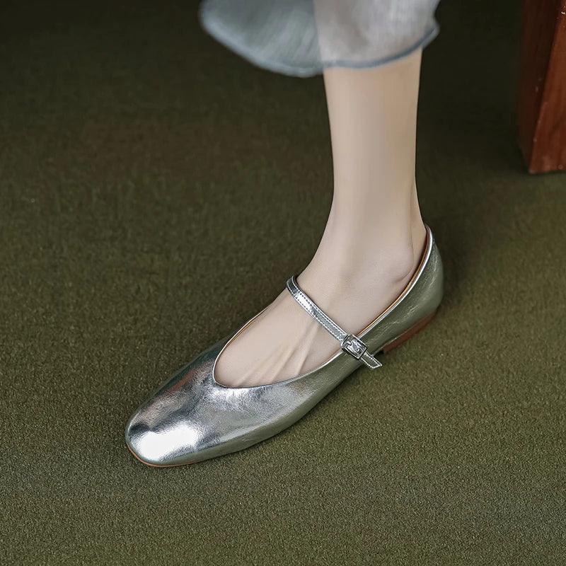 Hjemix | Fritidssko: Distinkte komfortable ballerinaer - Lær retro stil - TSS158