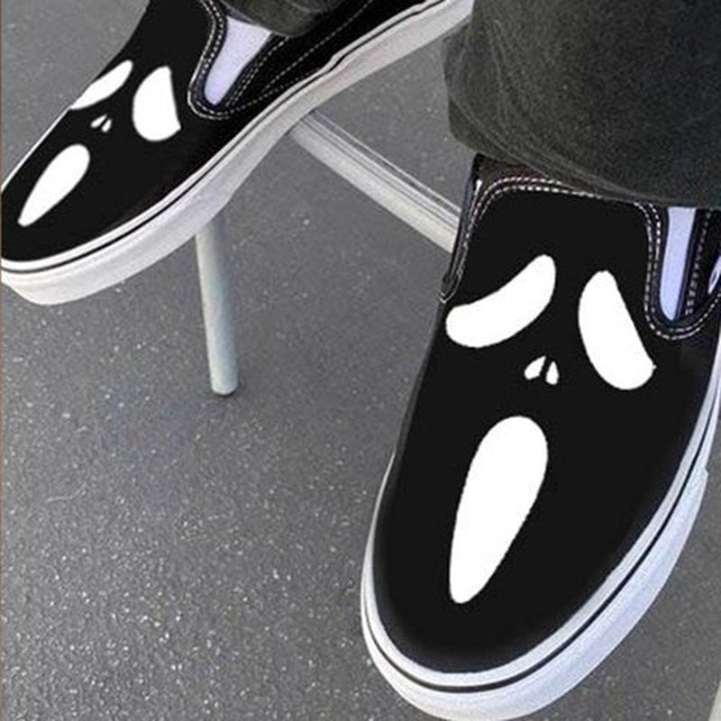 Hjemix | Fritidssko laget av lerret med hodeskalle