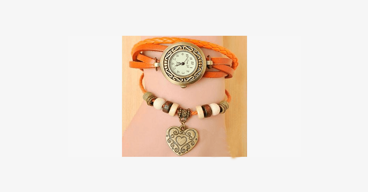 Hjemix | Hjerte Vintage Wrap Klokke