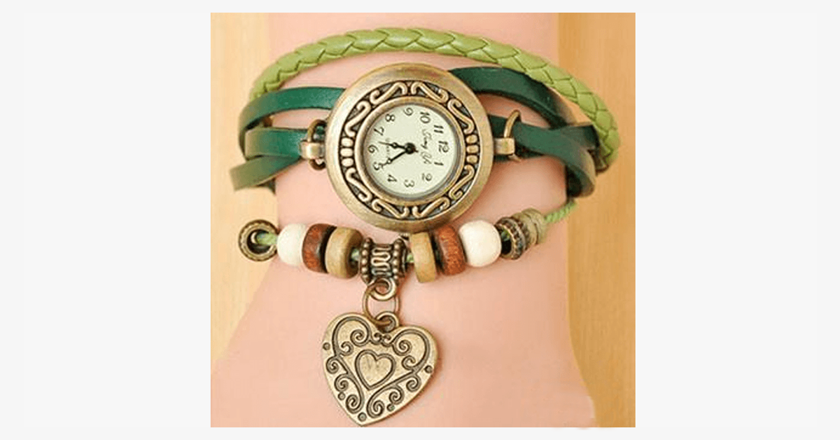 Hjemix | Hjerte Vintage Wrap Klokke