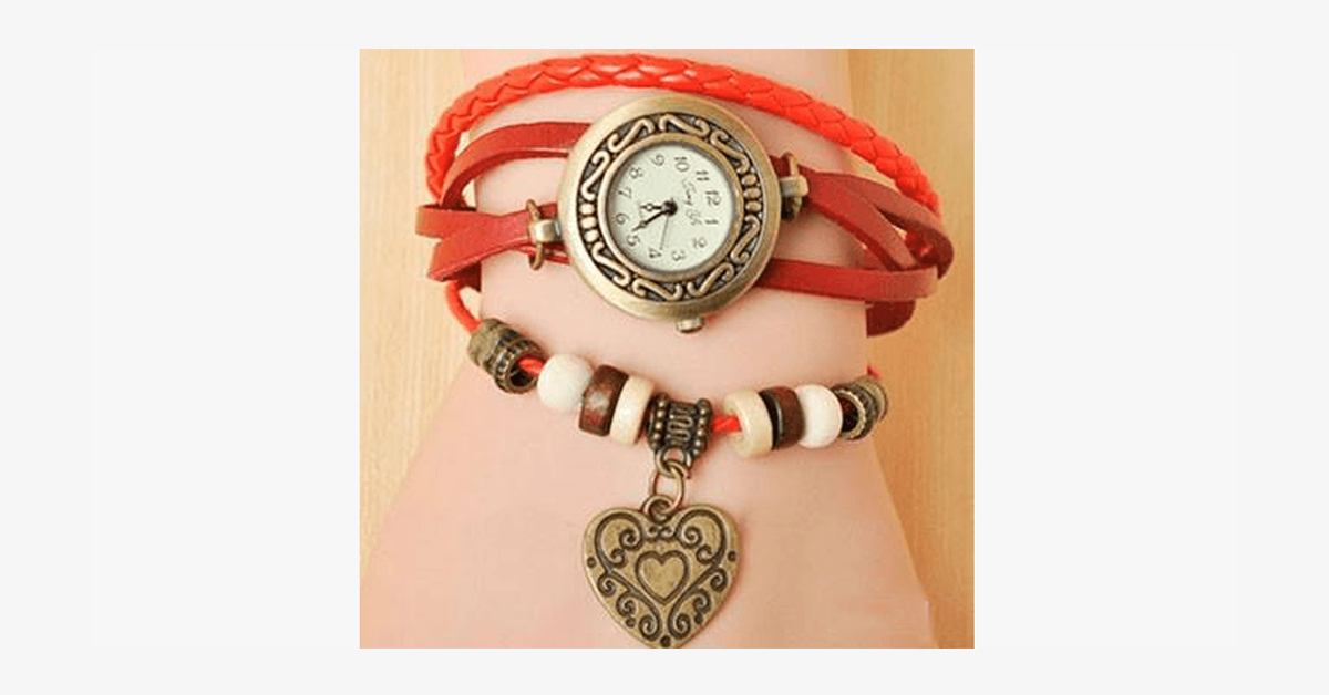 Hjemix | Hjerte Vintage Wrap Klokke