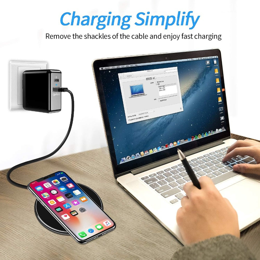 Hjemix | 30W Rask Trådløs Ladeplate | Premium USB C Ladekabel MagSafe Lader for Apple iPhone, Samsung & Android - Rask Trådløs Ladeplate