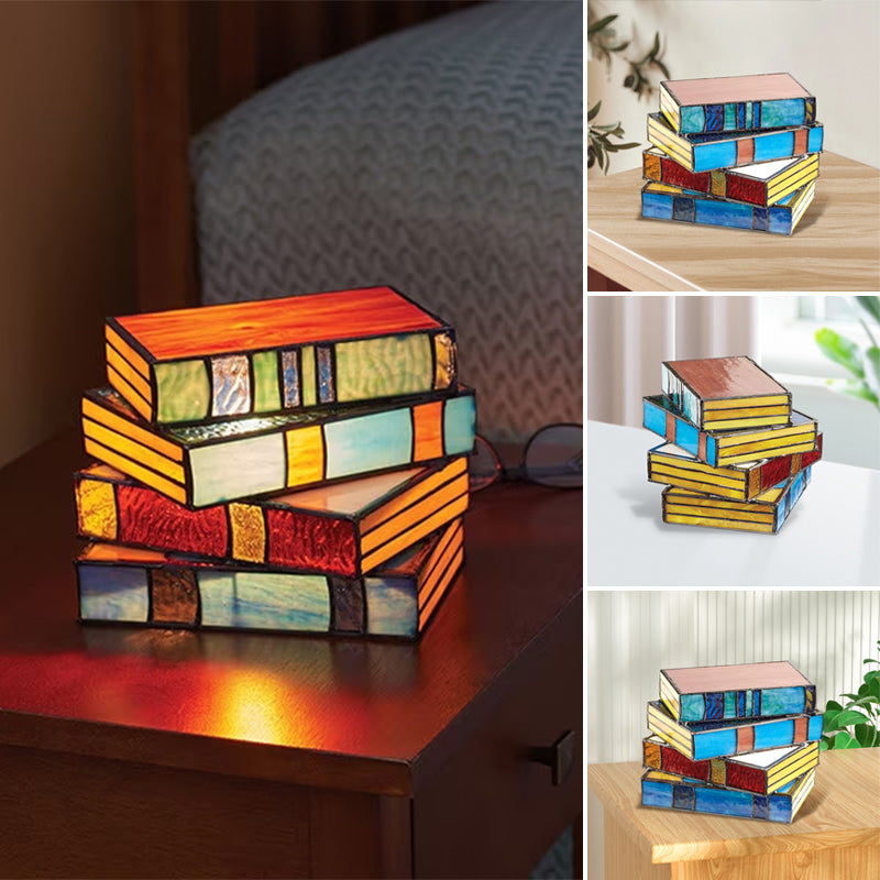 Hjemix | Stained Glass Stack Books Lampe