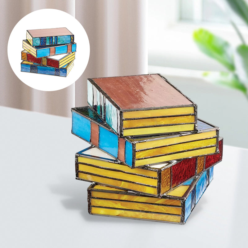 Hjemix | Stained Glass Stack Books Lampe