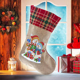 Hjemix | 5D Diamant Maleri Xmas Rhinestone Sokker Broderi Mosaique Gavepose