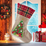 Hjemix | 5D Diamant Maleri Xmas Rhinestone Sokker Broderi Mosaique Gavepose