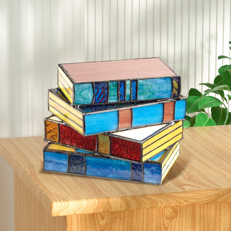 Hjemix | Stained Glass Stack Books Lampe