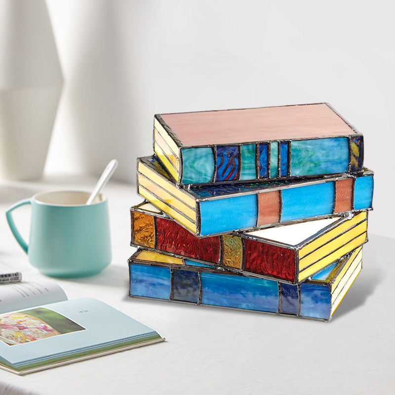 Hjemix | Stained Glass Stack Books Lampe