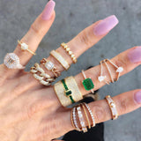 Hjemix | Monaco Design Luksuriøs Statement Stabil Ring For Kvinner