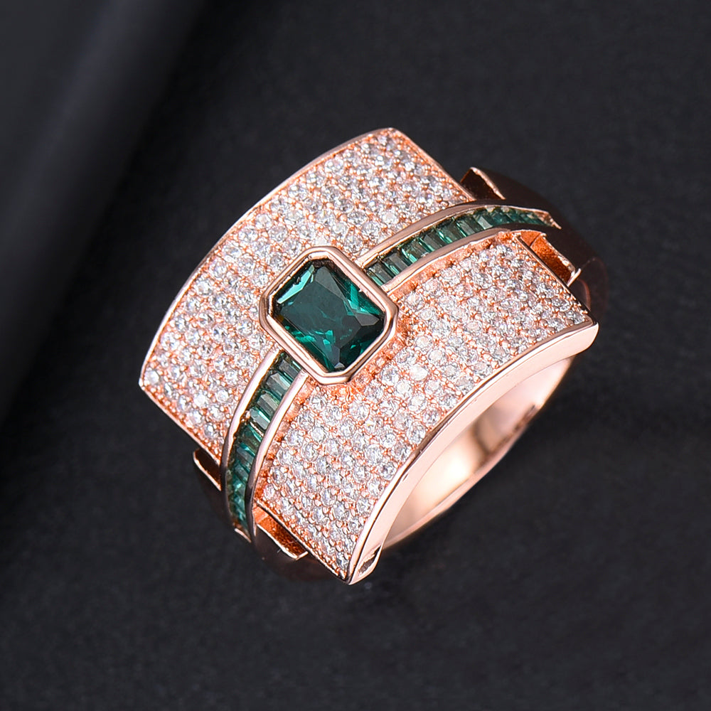 Hjemix | Monaco Design Luksuriøs Statement Stabil Ring For Kvinner