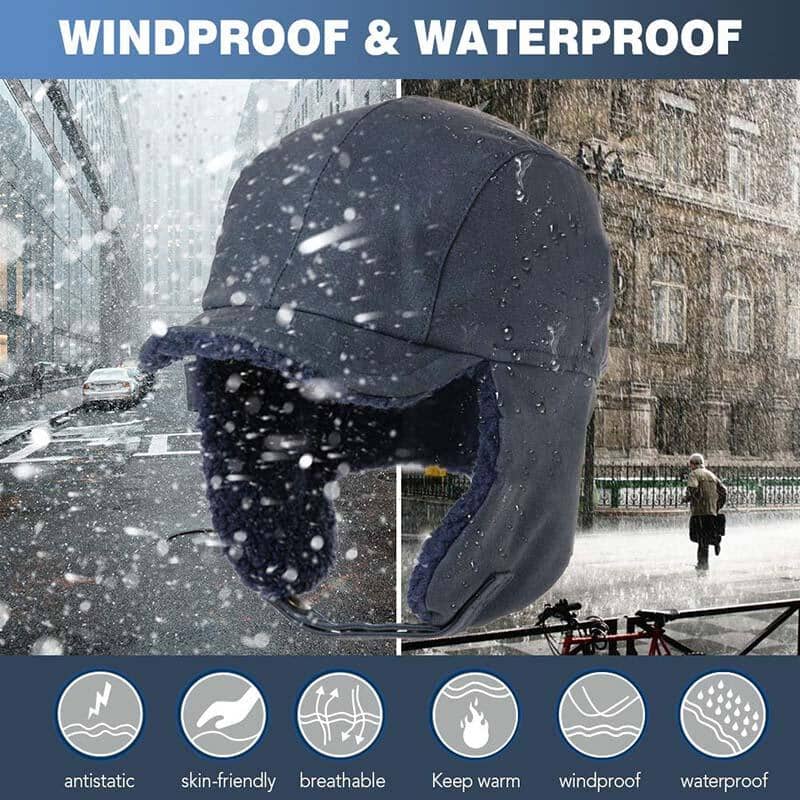 Hjemix | Unisex vindbestandig & varm & øre- og ansiktsbeskyttende hatt
