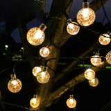 Hjemix | Moderne Art Deco vanntett Solar-PVC-Gummi-akryl-snor-bees-ball-kristall-ball-fall-LED lys utendørs for hagen