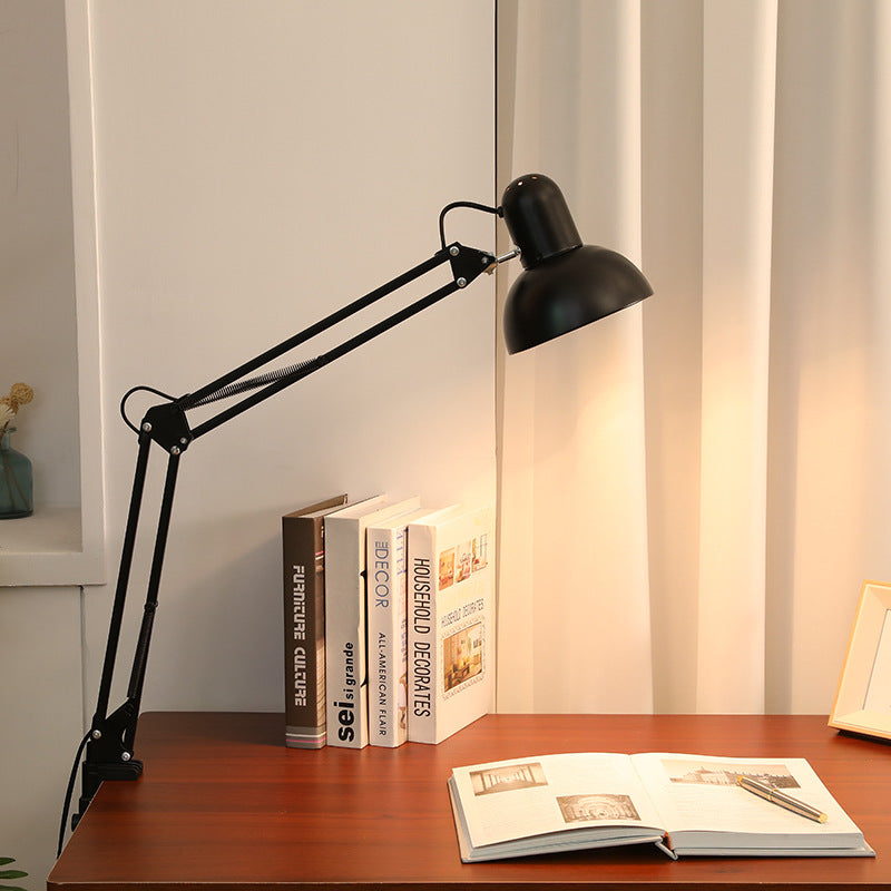 Hjemix | Moderne minimalistisk sammenleggbar bordlampe med lang arm og klemme laget av ABS med 1 lys for soverommet