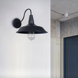 Hjemix | Noctura Klassisk Vegglampe | Vintage Design | Jernramme med Rund Glasskjerm | 1-Lys Spisestue Belysning