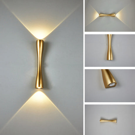 Hjemix | Moderne Enkel Lang Horn 2-Lys LED Innendørs og Utendørs Vegglampe