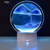 Hjemix | Kreativ Rund Timeglass Quicksand 3D LED Nattlampe Bordlampe