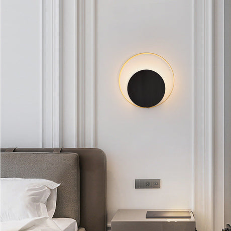 Hjemix | Moderne Minimalistisk Jern Sirkel Ring 1-Lyskilde Vegglampe For Soverom