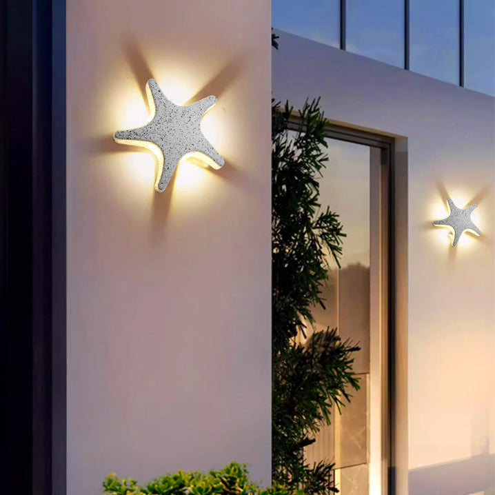 Hjemix | Contemporary Simplicity Aluminium Sjøstjerne Design LED Vanntett Vegglampe for Utendørs Terrasse