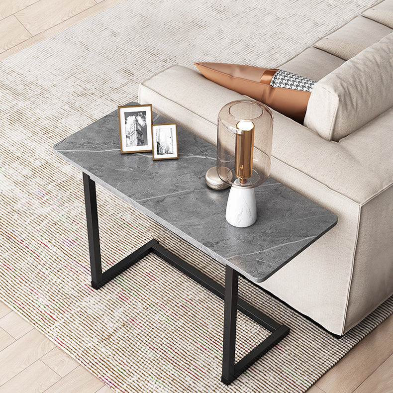 Hjemix | ModernoCurve C-Side Table | MDF tabletop | Moderne design | Plassbesparende | Perfekt for stue og soverom