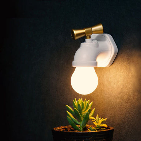 Hjemix | Moderne kreativ kran ABS PC USB LED nattlampe vegglampe