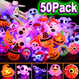 Hjemix | LED Lyskilde Halloween Glødende Ring - Sett med 50stk