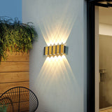 Hjemix | Moderne Lys Luksus Gyldent Aluminium Utendørs Vanntett Terrasse LED Vegglampe