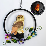 Hjemix | Europeisk rustikk ugle solcelle vanntette utendørs hage pendellamper